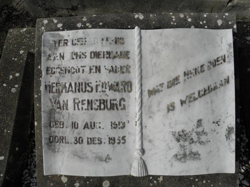 RENSBURG Hermanus Edward, van 1913-1955