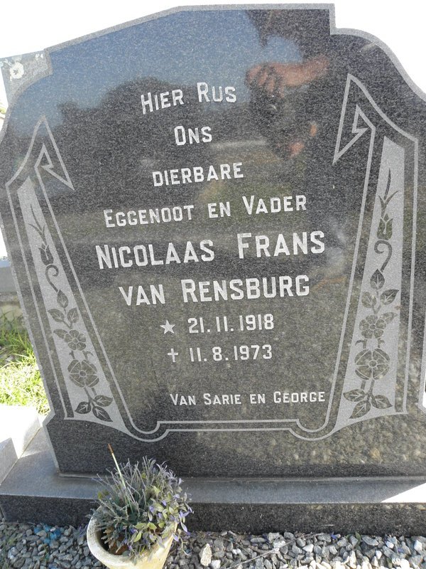 RENSBURG Nicolaas Frans, van 1918-1973
