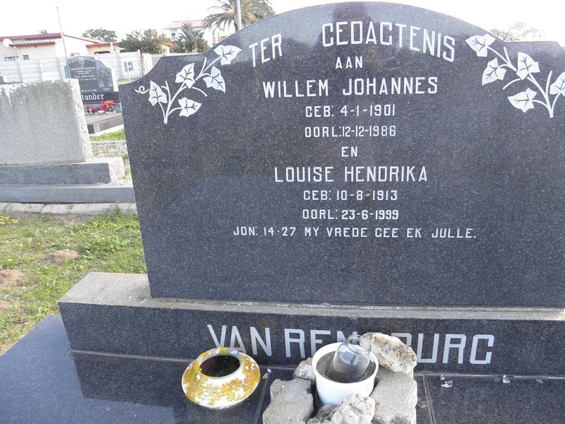 RENSBURG Willem Johannes, van 1901-1986 &amp; Louise Hendrika 1913-1999