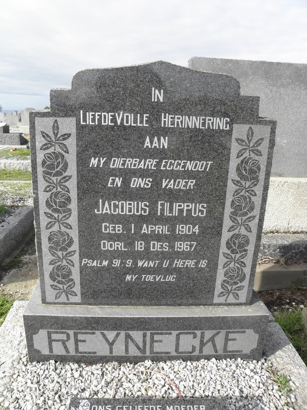 REYNECKE Jacobus Filippus 1904-1967 &amp; Catherina Christina PEACH 1906-1997