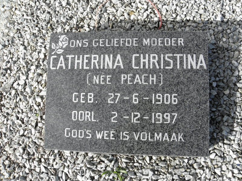 REYNECKE Catherina Christina nee PEACH 1906-1997