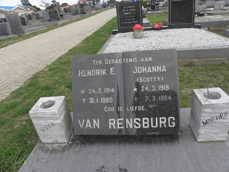 RENSBURG Hendrik E., van 1914-1980 &amp; Johanna 1919-1994