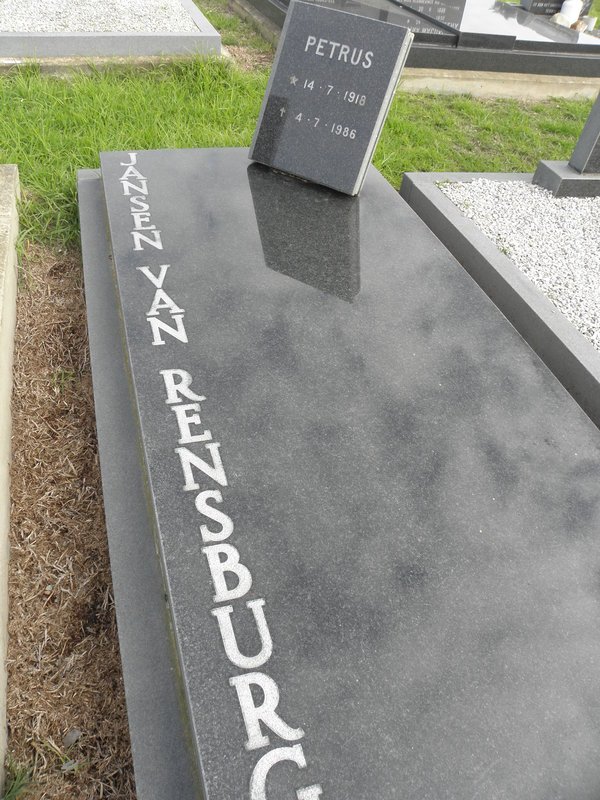 RENSBURG Petrus, Jansen van 1918-1986