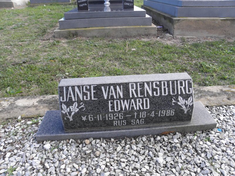 RENSBURG Edward, Janse van 1926-1986