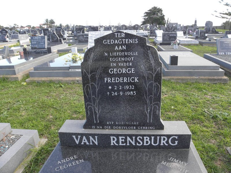 RENSBURG George Frederick, van 1932-1985