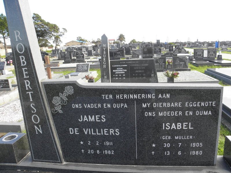 ROBERTSON James De Villiers 1911-1982 &amp; Isabel MULLER 1905-1980