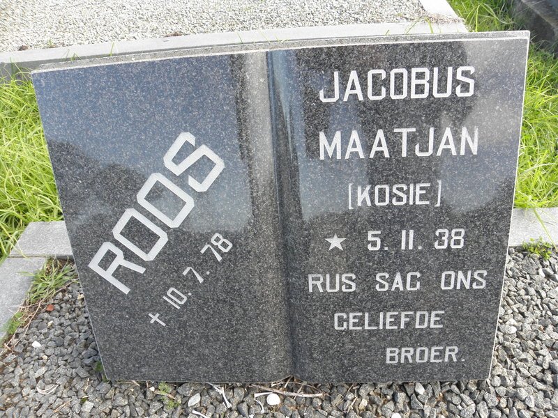 ROOS Jacobus Maatjan 1938-1978