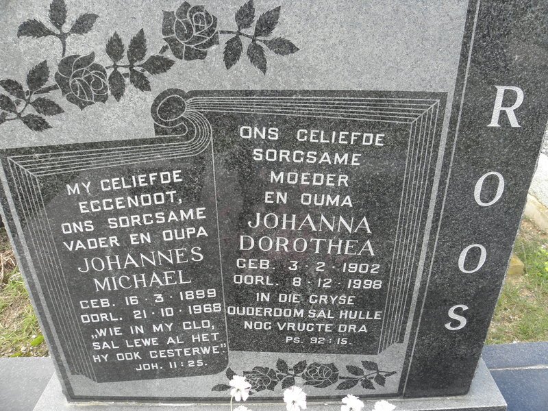ROOS Johannes Michael 1899-1968 &amp; Johanna Dorothea 1902-1998