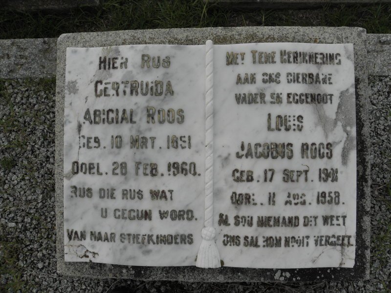 ROOS Gertruida Abigail 1851-1960 :: ROOS Louis Jacobus 1941-1958
