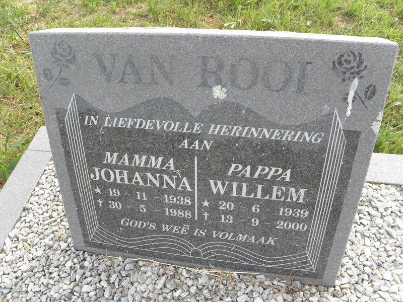 ROOI Willem, van 1939-2000 &amp; Johanna 1938-1988