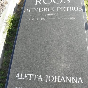 ROOS Hendrik Petrus 1929-1998