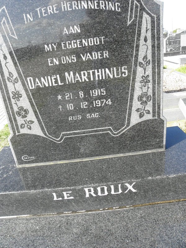 ROUX Daniël Marthinus, le 1915-1974