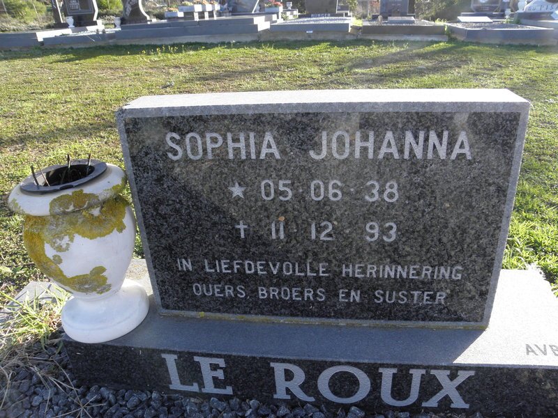 ROUX Sophia Johanna, le 1938-1993