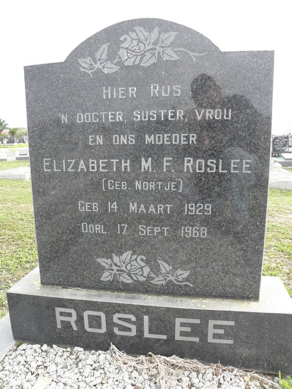 ROSLEE Elizabeth M.F. nee NORTJE 1929-1968