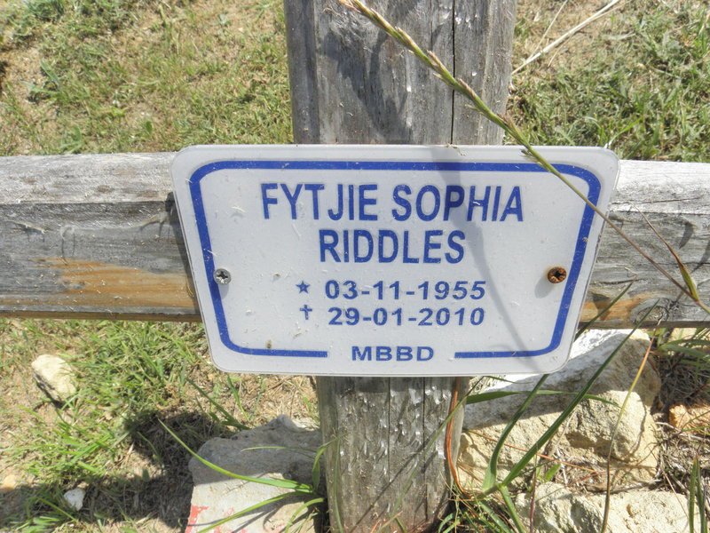 RIDDLES Fytjie Sophia 1955-2010