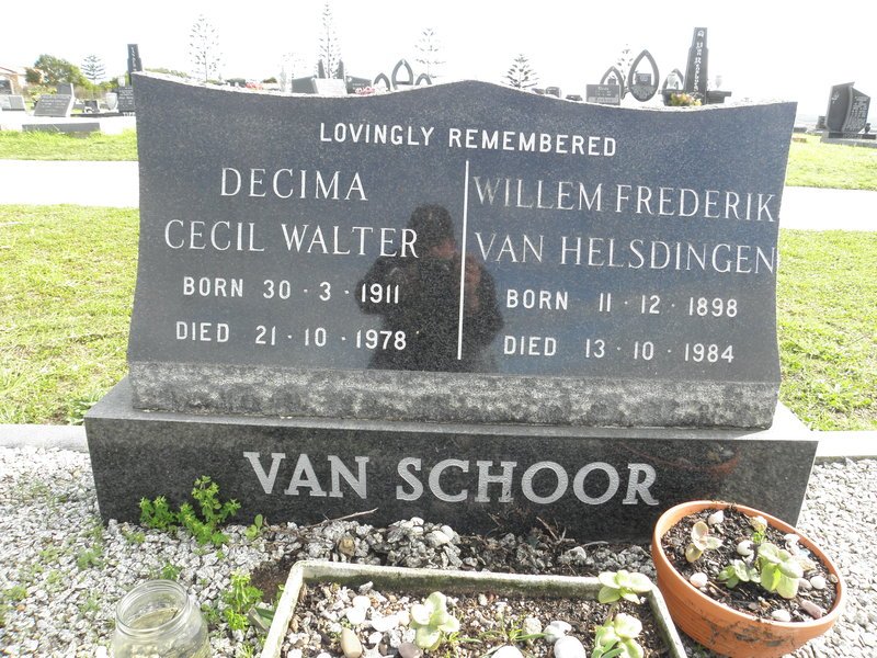 SCHOOR Willem Frederik van Helsdingen, van 1898-1984 :: VAN SCHOOR Decima Cecil Walter 1911-1978