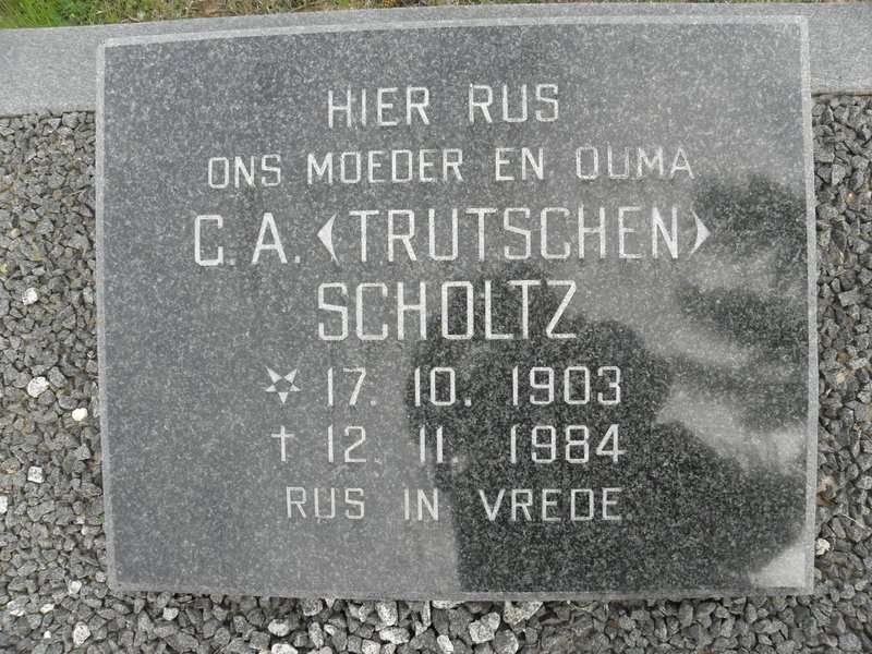 SCHOLTZ C.A. nee TRUTSCHEN 1903-1984