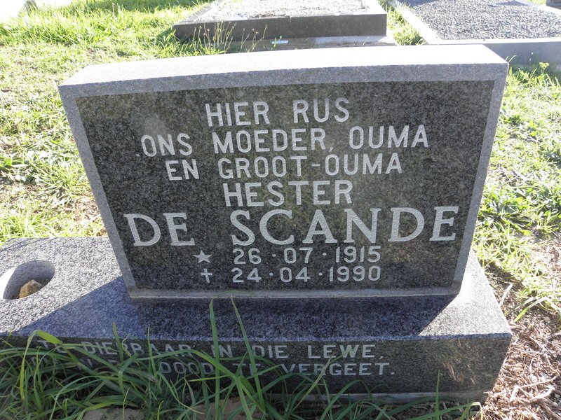SCANDE Hester, de 1915-1990