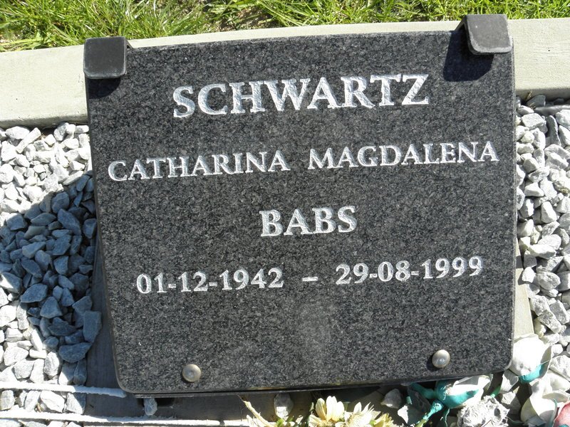 SCHWARTZ Catharina Magdalena 1942-1999
