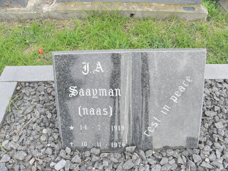 SAAYMAN J.A. 1919-1976
