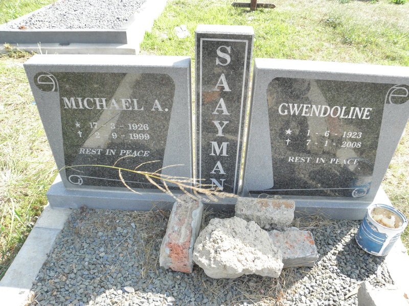 SAAYMAN Michael A. 1926-1999 &amp; Gwendoline 1923-2008
