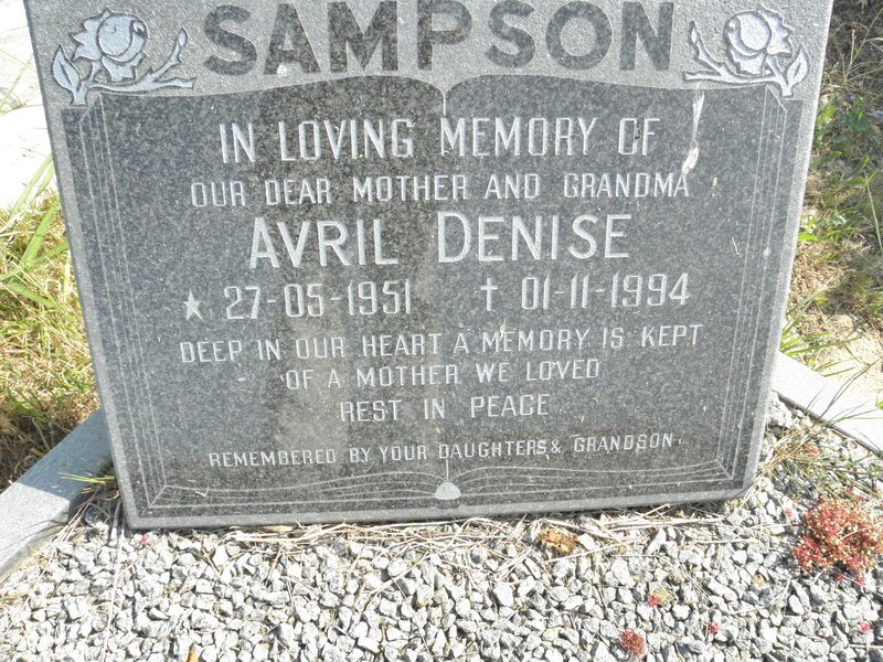 SAMPSON Avril Denise 1951-1994