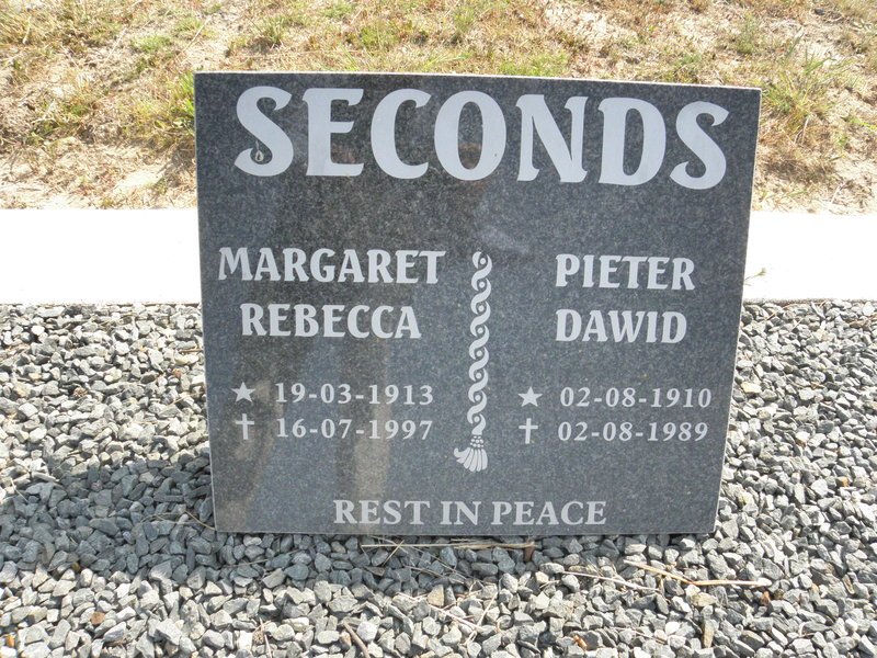 SECONDS Pieter Dawid 1910-1989 &amp; Margaret Rebecca 1913-1997