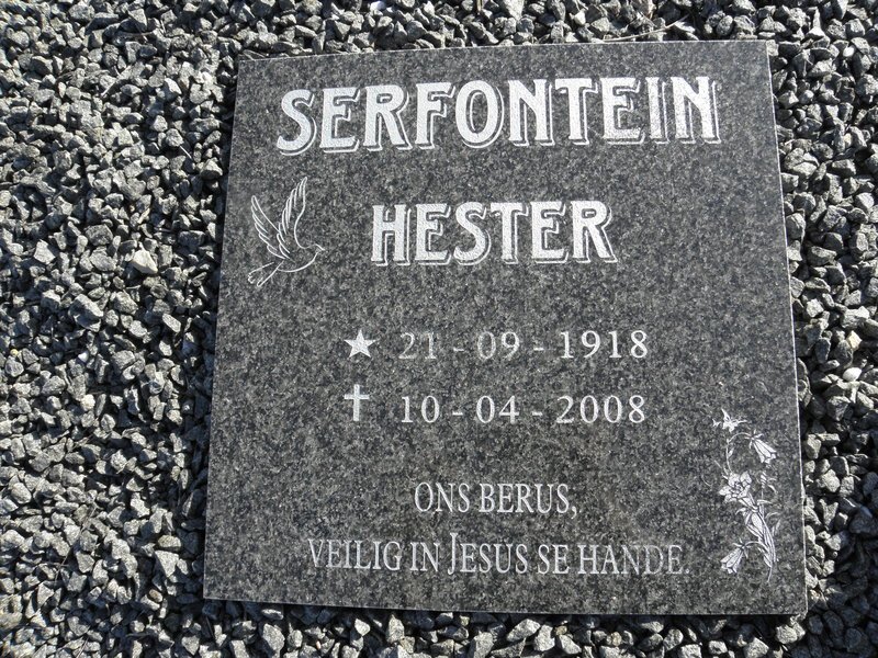 SERFONTEIN Hester 1918-2008