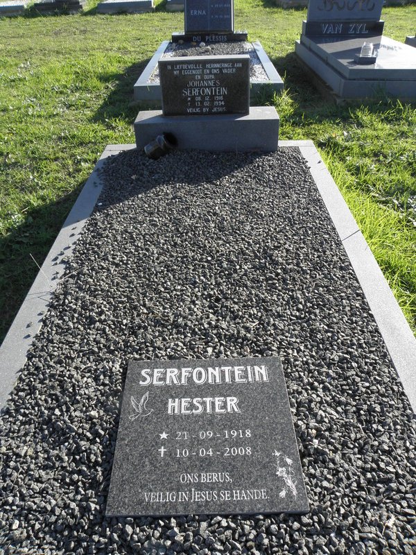 SERFONTEIN Johannes 1916-1994 &amp; Hester 1918-2008