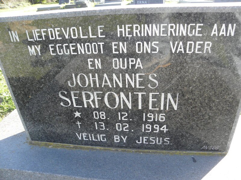 SERFONTEIN Johannes 1916-1994