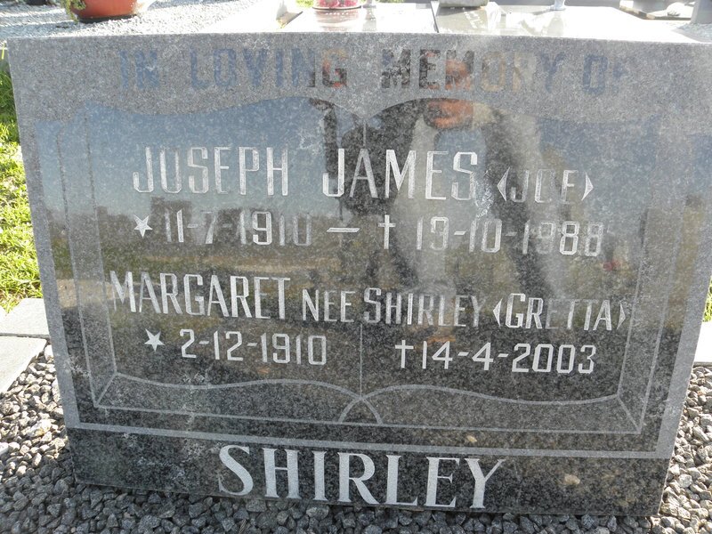 SHIRLEY Joseph James 1910-1988 &amp; Margaret SHIRLEY 1910-2003