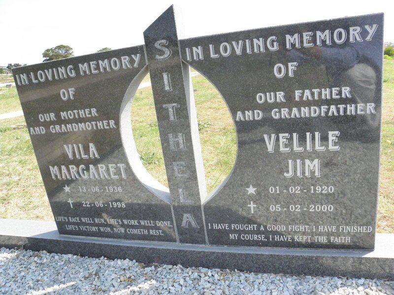 SITHELA Velile Jim 1920-2000 &amp; Vila Margaret 1936-1998