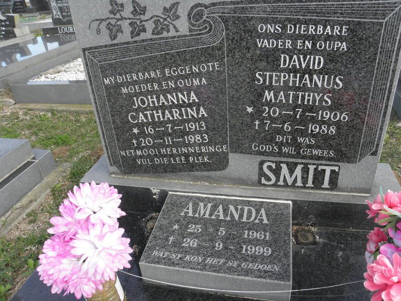 SMIT David Stephanus Matthys 1906-1988 &amp; Johanna Catharina 1913-1983 :: SMIT Amanda 1961-1999