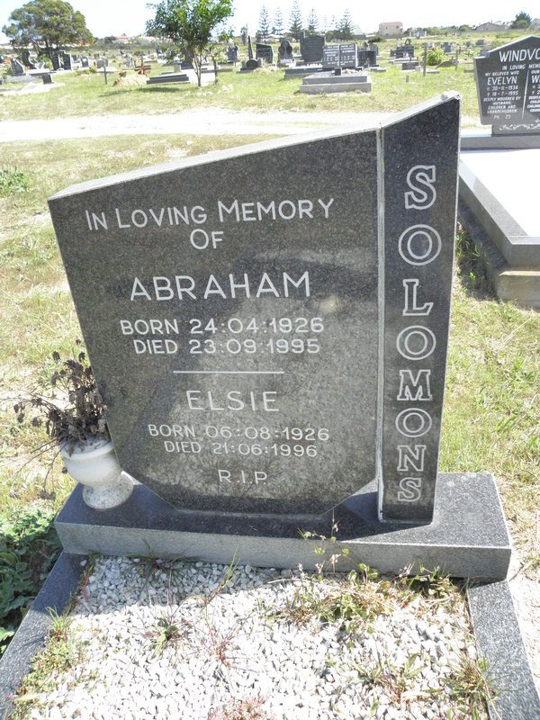 SOLOMONS Abraham 1926-1995 &amp; Elsie 1926-1996