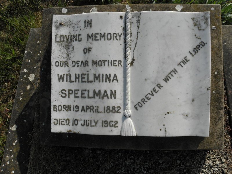 SPEELMAN Wilhelmina 1882-1962