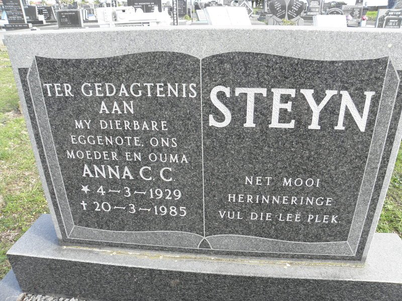 STEYN Anna C.C. 1929-1985