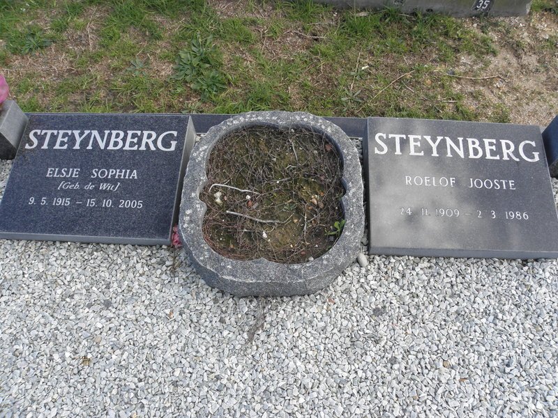 STEYNBERG Roelof Jooste 1909-1986 &amp; Elsje Sophia DE WIT 1915-2005