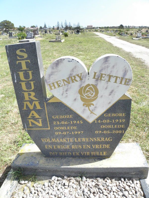 STUURMAN Henry 1945-1997 &amp; Lettie 1939-2001