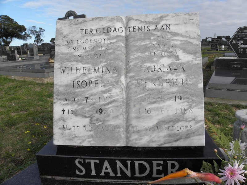STANDER Adriaan Hendricus 1904-1988 &amp; Wilhelmina Isobel 1912-1984