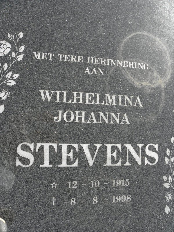 STEVENS Wilhelmina Johanna 1915-1998