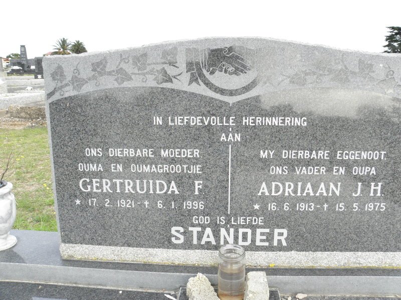 STANDER Adriaan J.H. 1913-1975 &amp; Gertruida F. 1921-1996