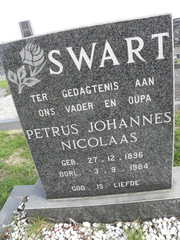 SWART Petrus Johannes Nicolaas 1896-1984
