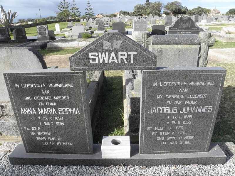 SWART Jacobus Johannes 1899-1953 &amp; Anna Maria Sophia 1899-1994