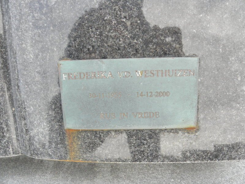 WESTHUIZEN Frederika, v.d. 1955-2000