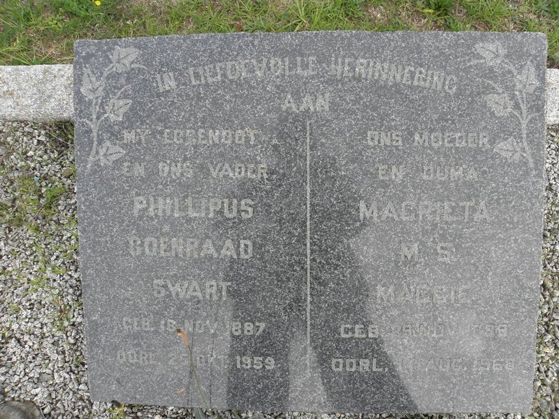 SWART Phillipus Coenraad 1887-1959 &amp; Magrieta M.S. 18??-1968