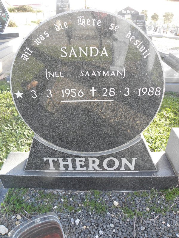 THERON Sanda nee SAAYMAN 1956-1988