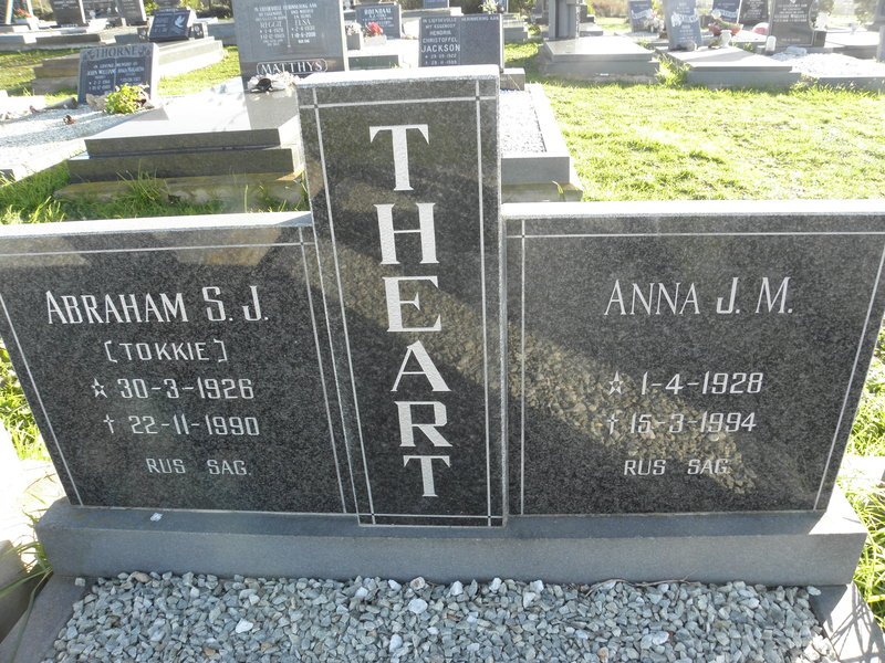 THEART Abraham S.J. 1926-1990 &amp; Anna J.M. 1928-1994