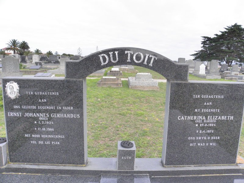 TOIT Ernst Johannes Gerhardus, du 1924-1986 &amp; Catherina Elizabeth HARRIS 1924-1975