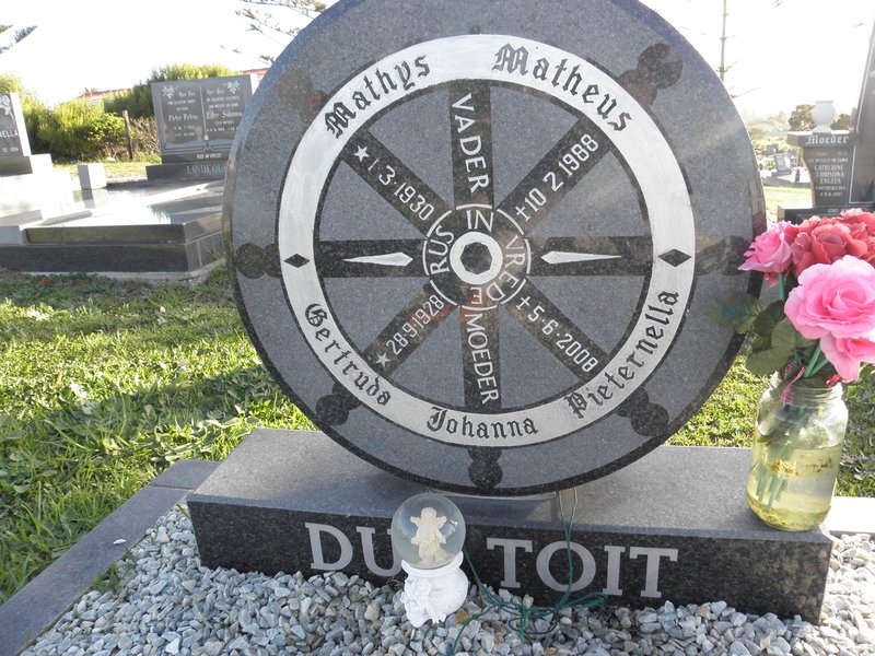 TOIT Mathys Matheus, du 1930-1988 &amp; Getruda Johanna Pieternella 1928-2008