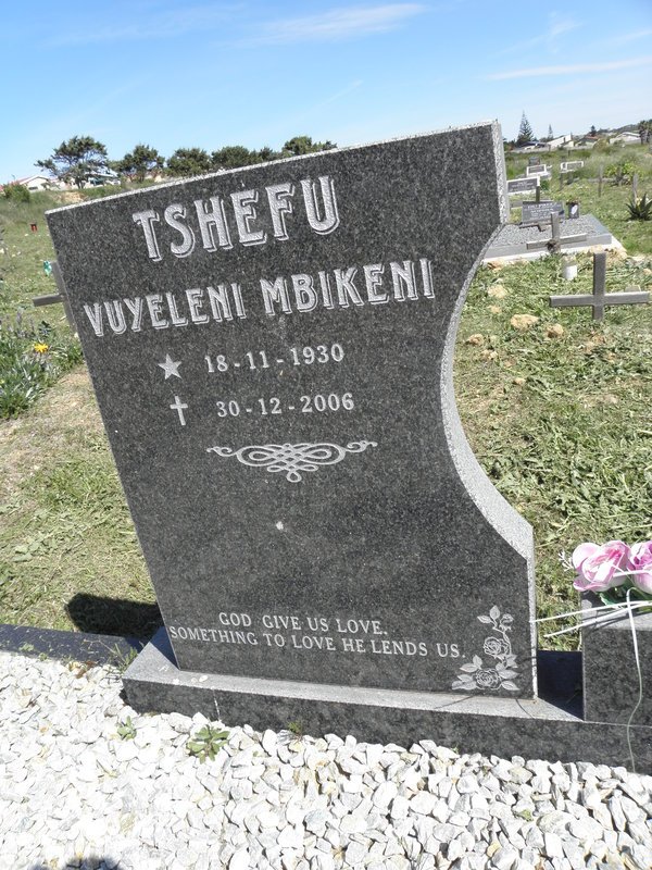 TSHEFU Vuyeleni Mbikeni 1930-2006